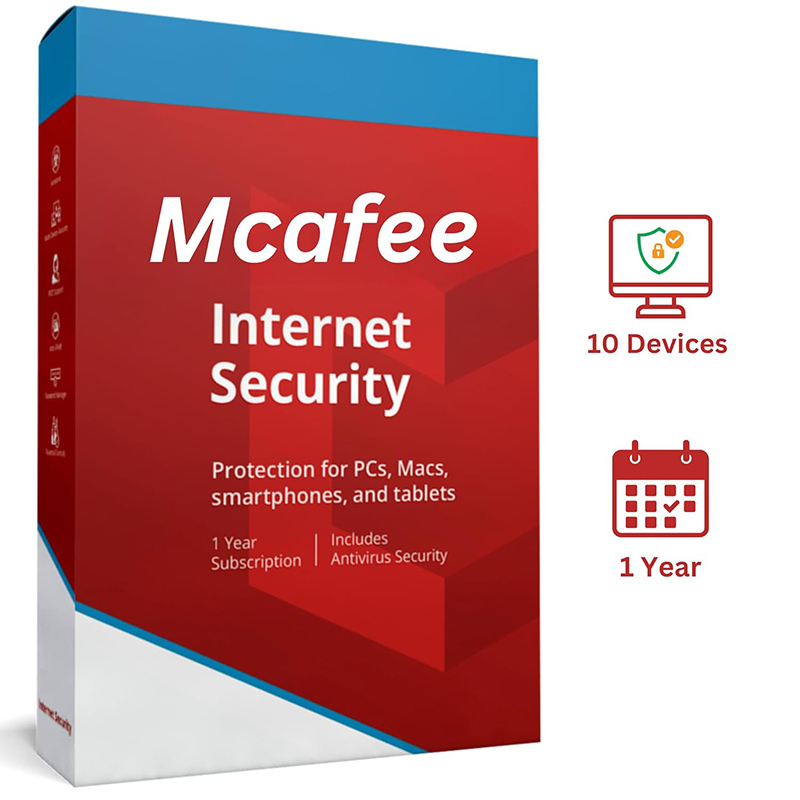 McAfee Internet Security Antivirus | 10 Devices 1 Year