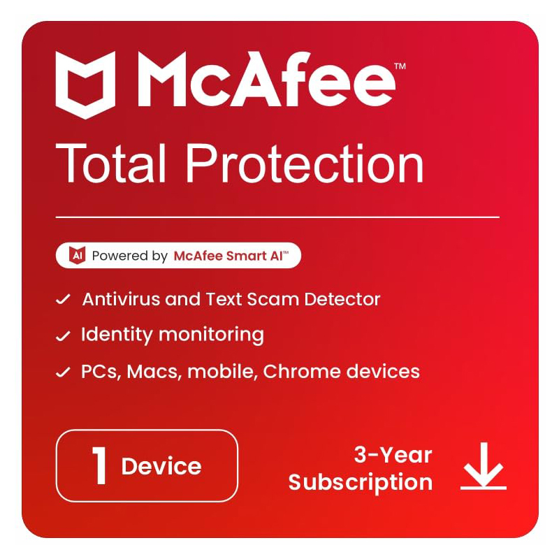 McAfee Total Protection 2025 | 1 Device, 3 Years