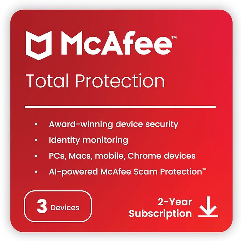McAfee Total Protection 2024 | 3 Devices, 2 Years