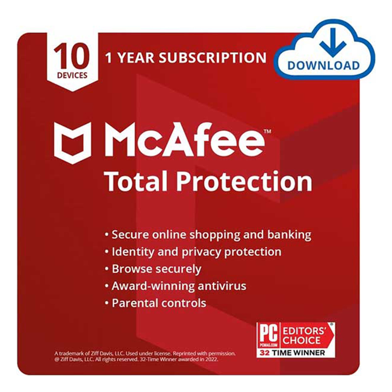 McAfee Total Protection 2024 | 10 Device, 1 Year